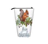 fifbird Astuccio telescopico natalizio portatile, astuccio portamatite con albero e decorazioni su un tavolo in legno a tema natalizio, Colore 9, Taglia unica, Astuccio telescopico