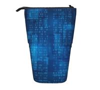 fifbird Astuccio telescopico per programmatori, con codice binario, colore blu, supporto per matite con cerniera, astuccio per trucchi e penne, Multicolore, Taglia unica, Astuccio telescopico