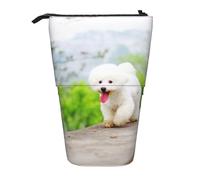 fifbird Bichon Frise Park Pets Dogs Bichon Frise Dogs, astuccio telescopico con supporto per matite con cerniera, astuccio per trucchi e penne, Multicolore, Taglia unica, Astuccio telescopico