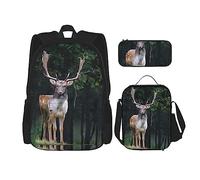 fifbird Borsa da viaggio personalizzata con paesaggio naturale con borsa per il pranzo pochette set di 3 pezzi, Multicolore 1, Taglia unica, Zaini Daypack