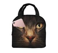 fifbird Borsa per il pranzo con lo sguardo di gatto contenitore isolato Cooler viaggio picnic shopping per donne uomini titolare borse tote
