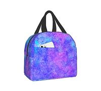 fifbird Borsa portapranzo viola Tie Dye isolata riutilizzabile per adolescenti per il rientro a scuola borsa tote bag