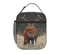 fifbird Borsa termica per il pranzo leggera da donna con pittura elegante custodia per il pranzo riutilizzabile borsa termica per pasti tote portatile a prova di perdite secchio per la preparazione