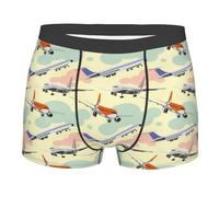 fifbird Boxer da uomo con aerei e nuvole, traspiranti, comodi, corti, elasticizzati, biancheria intima, con cintura elastica, Multicolore, L