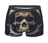 fifbird Boxer da uomo con teschio estetico, traspirante, con tasca 3D integrata per biancheria intima con cintura elastica, Nero , L