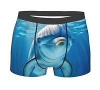 fifbird Boxer da uomo Slip Stretch per l'inverno il delfino s Wicking Tronco Biancheria Intima Mutande Con Cintura Elastica, Nero , L