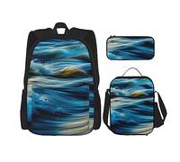 fifbird Carino Beaver Zaino 3 Pezzi Scuola Bag con Lunch Box e Pencil Case Set > Adatto per Ragazzi e Ragazze, Multi32, Taglia unica, Zaini Daypack