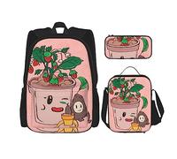 fifbird Carino Beaver Zaino 3 Pezzi Scuola Bag con Lunch Box e Pencil Case Set > Adatto per Ragazzi e Ragazze, Multi35, Taglia unica, Zaini Daypack