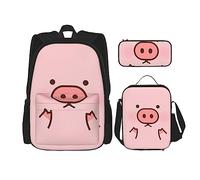 fifbird Carino Beaver Zaino 3 Pezzi Scuola Bag con Lunch Box e Pencil Case Set > Adatto per Ragazzi e Ragazze, Multi39, Taglia unica, Zaini Daypack