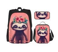 fifbird Carino Beaver Zaino 3 Pezzi Scuola Bag con Lunch Box e Pencil Case Set > Adatto per Ragazzi e Ragazze, Multi40, Taglia unica, Zaini Daypack
