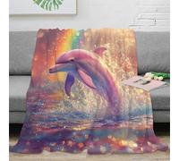 fifbird Coperta in pile di flanella, con delfino stampato in 3D, leggera, regalo morbida e accogliente, per bambini, adolescenti, adulti, ragazzi e ragazze, divano, coperte