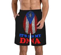 fifbird Costume da bagno da uomo con bandiera delle Isole Vergini degli Stati Uniti, ad asciugatura rapida, con fodera in rete, pantaloncini da spiaggia, Bandiera di Puerto Rico è nel mio Dna, XXL