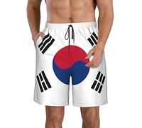 fifbird Costume da bagno da uomo con bandiera delle Isole Vergini degli Stati Uniti, ad asciugatura rapida, con fodera in rete, pantaloncini da spiaggia, La bandiera della Corea del Sud, L