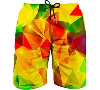 fifbird Costume da bagno da uomo con stampa 3D Deisgn Quick Dry s con fodera in rete Informazioni sul ginocchio Beach Board Shorts Costume da bagno per gli uomini, Un leone di fuoco, XXL