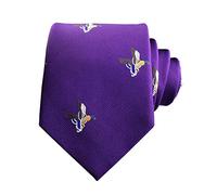 fifbird Cravatte da uomo con anatre volanti ricamate Repp casual fatte a mano quotidiana formale cravatta, Viola, Taglia unica