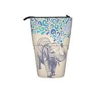 fifbird Divertente astuccio telescopico con mucca portamatite portatile in piedi su un prato estivo verde sfondo cielo sfocato carino organizzatore ufficio, Colore 5, Taglia unica, Astuccio