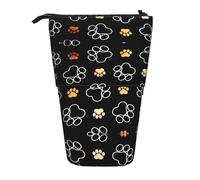 fifbird Dusky Rose - Astuccio portamatite con stampa in piedi, astuccio per matite, cosmetici, trousse da ufficio, Stampa di zampe di cane., Taglia unica, Astuccio per trucchi