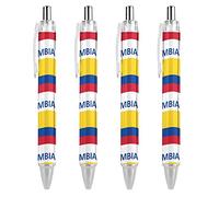 fifbird Flag of Colombia Penna a sfera retrattile a punta fine rotonda Penne per notebook scrittura ufficio lavoro 0,55 mm inchiostro nero 4 pezzi
