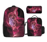 fifbird Glow in Dark Splatter Neon Set zaino, 3 pezzi, kit zaino di borsa per il pranzo, astuccio, grande capacità, Si illumina al buio, Taglia unica, Zaini Daypack