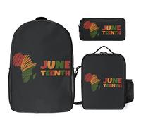 fifbird Happy Juneteenth Day Freedom 1865 - Set zaino da 3 pezzi, borsa per il pranzo, astuccio, grande capacità, Felice Giuneteent, Taglia unica, Zaini Daypack