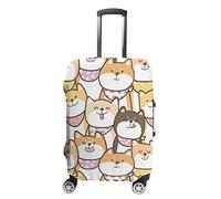 fifbird Happy Shiba Inu - Copribagagli da viaggio, elastico, lavabile, taglia XL, Come nella foto, M, Copertura valigia