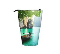 fifbird Landskape - Astuccio telescopico portatile, con scritta "A Boat On The Lake Mountains", colore: verde, Colore 2, Taglia unica, Astuccio telescopico