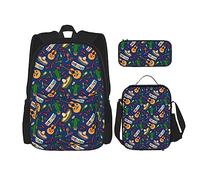 fifbird Lesbian Pride LGBTQ - Set di 3 zaini, borsa per il pranzo, astuccio, grande capacità, Multicolore18, Taglia unica, Zaini Daypack