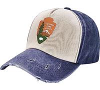 fifbird National Park Service Cappelli Distressed Baseball Caps Washed Dad Trucker Denim Cowboy Hat, blu navy, Taglia unica