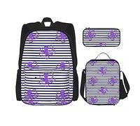 fifbird Non-Binary Pride LGBTQ - Set di 3 zaini, borsa per il pranzo, astuccio per matite, grande capacità, Multi99, Taglia unica, Zaini Daypack