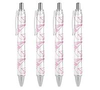 fifbird Penna a sfera a forma di cuore con aereo di carta, retrattile, punta fine, rotonda, per notebook, scrittura, ufficio, lavoro, 0,5 mm, 4 pezzi