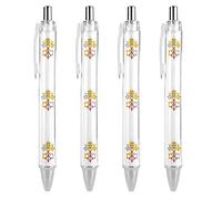 fifbird Penna a sfera con bandiera del Vaticano, retrattile, a punta fine, rotonda, per notebook, ufficio, lavoro, 0,55 mm, inchiostro nero, 4 pezzi