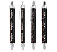 fifbird Penna a sfera retrattile a forma di bandiera della tromba, penna a sfera con punta in grassetto, strumento di scrittura di alta qualità, 0,55 mm, inchiostro nero, 4