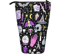 fifbird Portamatite in piedi Spooky Black Magic Witch Witchcraft Astuccio telescopico leggero astuccio telescopico durevole organizer per cancelleria per studenti, Multicolore, Taglia unica, Astuccio