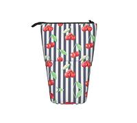 fifbird Portamatite Stand Up con motivo di ciliegia, astuccio per cosmetici personalizzato portapenne telescopico durevole, Multicolore, Taglia unica, Astuccio telescopico