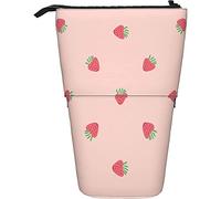 fifbird Portamatite Stand Up gradualmente variato fragole frutta dolce foglie verdi scatola organizzatore di cancelleria leggero organizzatore di cancelleria astuccio telescopico portatile,