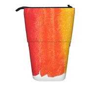 fifbird Portamatite Stand Up Rosso Arancione Giallo Colore Semplice Acquarello Estetico Multicolore Telescopico Astuccio Portamatite Portatile Portatile In Piedi Astuccio Penna Grande Capacità,