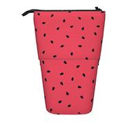 fifbird Portamatite Stand Up Rosso Dolce Anguria Acquerello Frutta Estiva Penna Pouch Leggero Trucco Borsa Stampa Cosmetici Pouch, Multicolore, Taglia unica, Astuccio telescopico