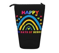fifbird Portapenne telescopico con scritta "Happy 100th Day of School", organizer per cancelleria, leggero, per adulti, Multicolore, Taglia unica, Astuccio telescopico