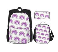 fifbird Pride Month LGBTQ Gay Pride Ally Set zaino 3 pezzi, kit zaino con borsa per il pranzo, astuccio, grande capacità, Multi32, Taglia unica, Zaini Daypack