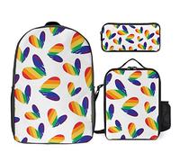 fifbird Pride Month LGBTQ Gay Pride Ally Set zaino 3 pezzi, kit zaino con borsa per il pranzo, astuccio, grande capacità, Mese dell'orgoglio Lgb, Taglia unica, Zaini Daypack
