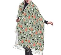 fifbird Sciarpa da donna stampata con gatti dei cartoni animati, scialle, sciarpa autunnale e invernale, sciarpa calda con nappa in finto cashmere, Adorabili gatti cartoni, Etichettalia unica