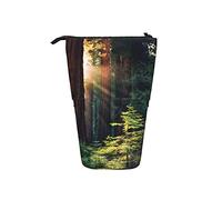 fifbird Sequoias - Astuccio telescopico portatile, in piedi, con luce solare nelle sequoie, per evidenziare un albero giovane, grazioso organizer per matite da ufficio, Colore 5, Taglia unica,