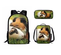 fifbird Set di 3 zaini con stampa 3D divertente giraffa, per ragazzi e ragazze, per la scuola, Paglietta Di Cavia, Taglia unica, Zaini Daypack