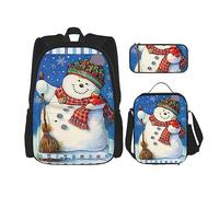 fifbird Set di zainetti per la scuola: zaino con portapranzo, astuccio per matite, elegante e durevole, set di zaini per la scuola, magia natalizia, Merry Christmas., Taglia unica, Zaini Daypack