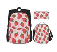 fifbird Set di zainetti per la scuola: zaino con portapranzo, astuccio per matite, elegante e durevole, set di zaini per la scuola, magia natalizia, Fragola, Taglia unica, Zaini Daypack