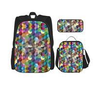 fifbird Set di zainetti per la scuola: zaino con portapranzo, astuccio per matite, elegante e durevole, set di zaini per la scuola, magia natalizia, Colore astratto, Taglia unica, Zaini Daypack