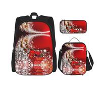 fifbird Set di zainetti per la scuola: zaino con portapranzo, astuccio per matite, elegante e durevole, set di zaini per la scuola, magia natalizia, Natale magico, Taglia unica, Zaini Daypack