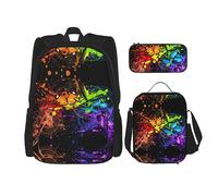 fifbird Set zaino 3 in 1 con portapranzo, astuccio, elegante e durevole, set di zaino scolastico - Astronauta, Art Graffiti Bu, Taglia unica, Zaini Daypack