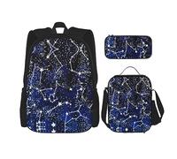 fifbird Set zaino 3 in 1 con portapranzo, astuccio per la scuola, elegante e durevole, motivo: delfino 2, Bagliore nel Dar, Taglia unica, Zaini Daypack