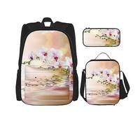 fifbird Set zaino 3 in 1 con portapranzo, astuccio per la scuola, elegante e durevole, set di zaino per la scuola - Sunset Sunset Sunflower, Bianco nel Po, Taglia unica, Zaini Daypack